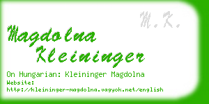magdolna kleininger business card